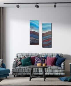 Σετ δύο κάθετοι πίνακες με αφηρημένα layers εδάφους