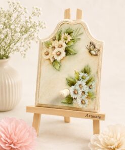 χειροποίητη κρεμάστρα τοίχου floral vintage