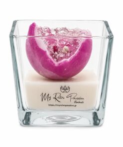 χειροποίητο αρωματικό κερί crystal rose quartz effect