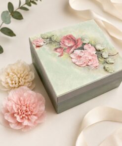 χειροποίητο διακοσμητικό κουτί floral vintage
